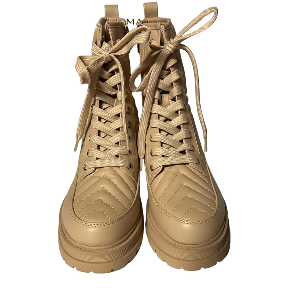 Marc Fisher Amita 3 Combat Boots Light Natural 7.5 New In Box - Picture 1 of 6